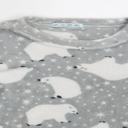 Just Like You Boys Grey Animal Print  Pullover Jumper Size 10-11 Years