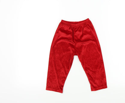 George Baby Red   Jogger Trousers Size 18-24 Months