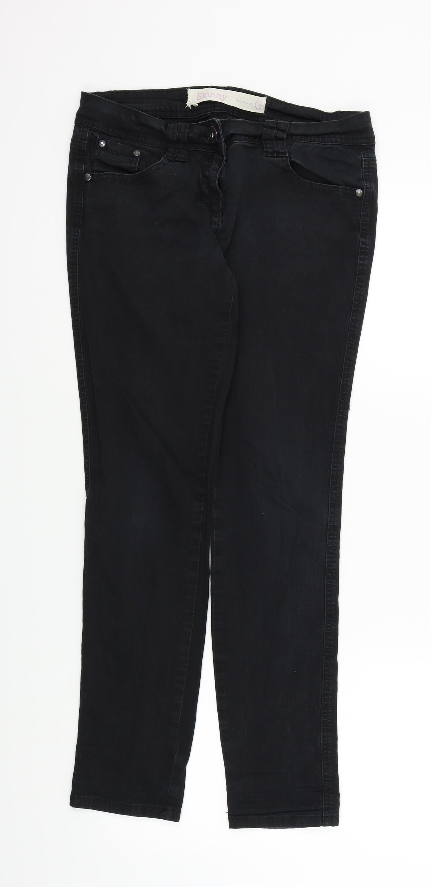 NEXT Womens Black   Skinny Jeans Size 10 L20 in