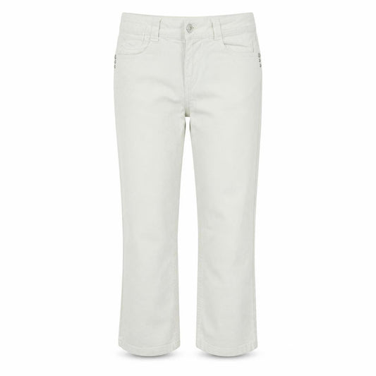 Front view of Falmer Heritage women’s white straight jeans, size UK 10, 20-inch leg
