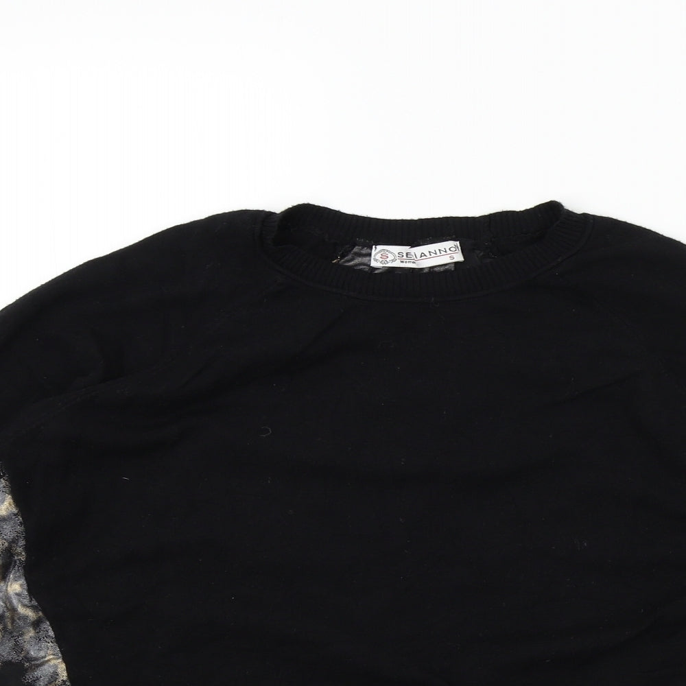 serianno Womens Black   Pullover Jumper Size S  - sparkle detail