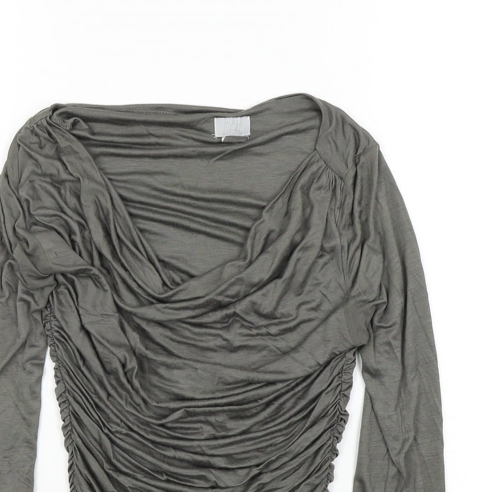 Womens UK Size  H&M Grey Basic T-Shirt