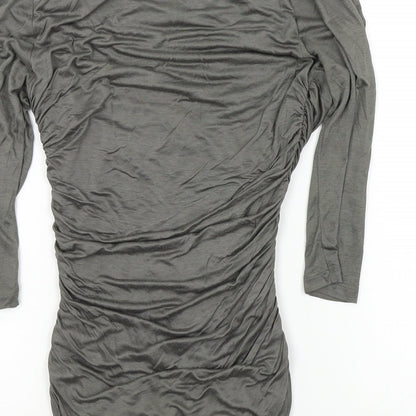 Womens UK Size  H&M Grey Basic T-Shirt