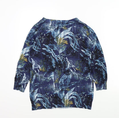 Womens UK Size M Joseph A Blue Henley Jumper