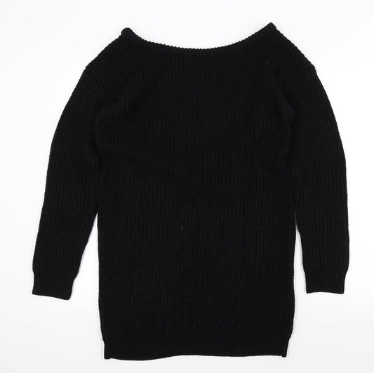Womens UK Size S Missguided Black Pullover Jumper