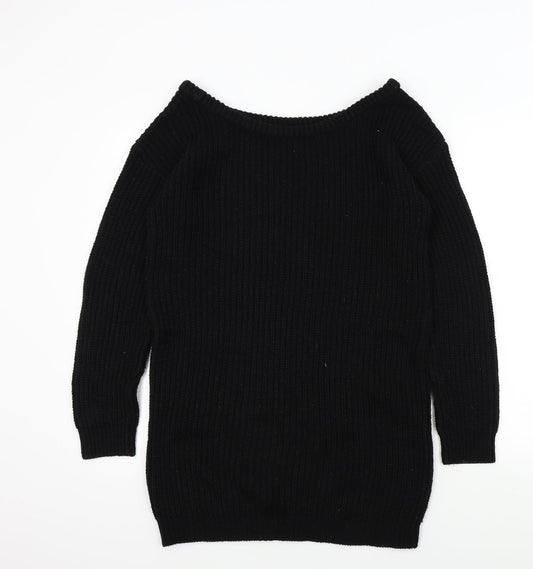 Womens UK Size S Missguided Black Pullover Jumper