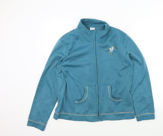 Anne De Lancay Womens Blue   Full Zip Jumper Size 14