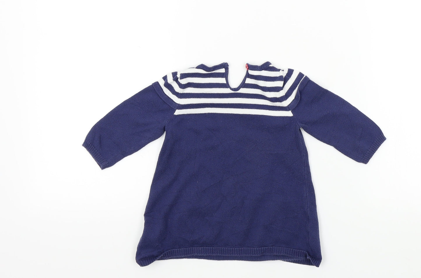 TU Girls Blue Striped  A-Line  Size 3-6 Months