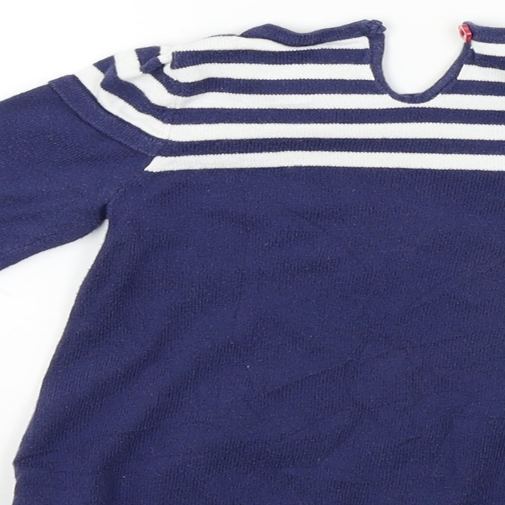 TU Girls Blue Striped  A-Line  Size 3-6 Months