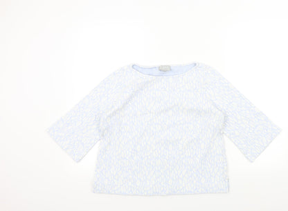 Pure Womens Blue Geometric  Pullover Jumper Size 14
