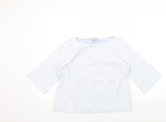 Pure Womens Blue Geometric  Pullover Jumper Size 14