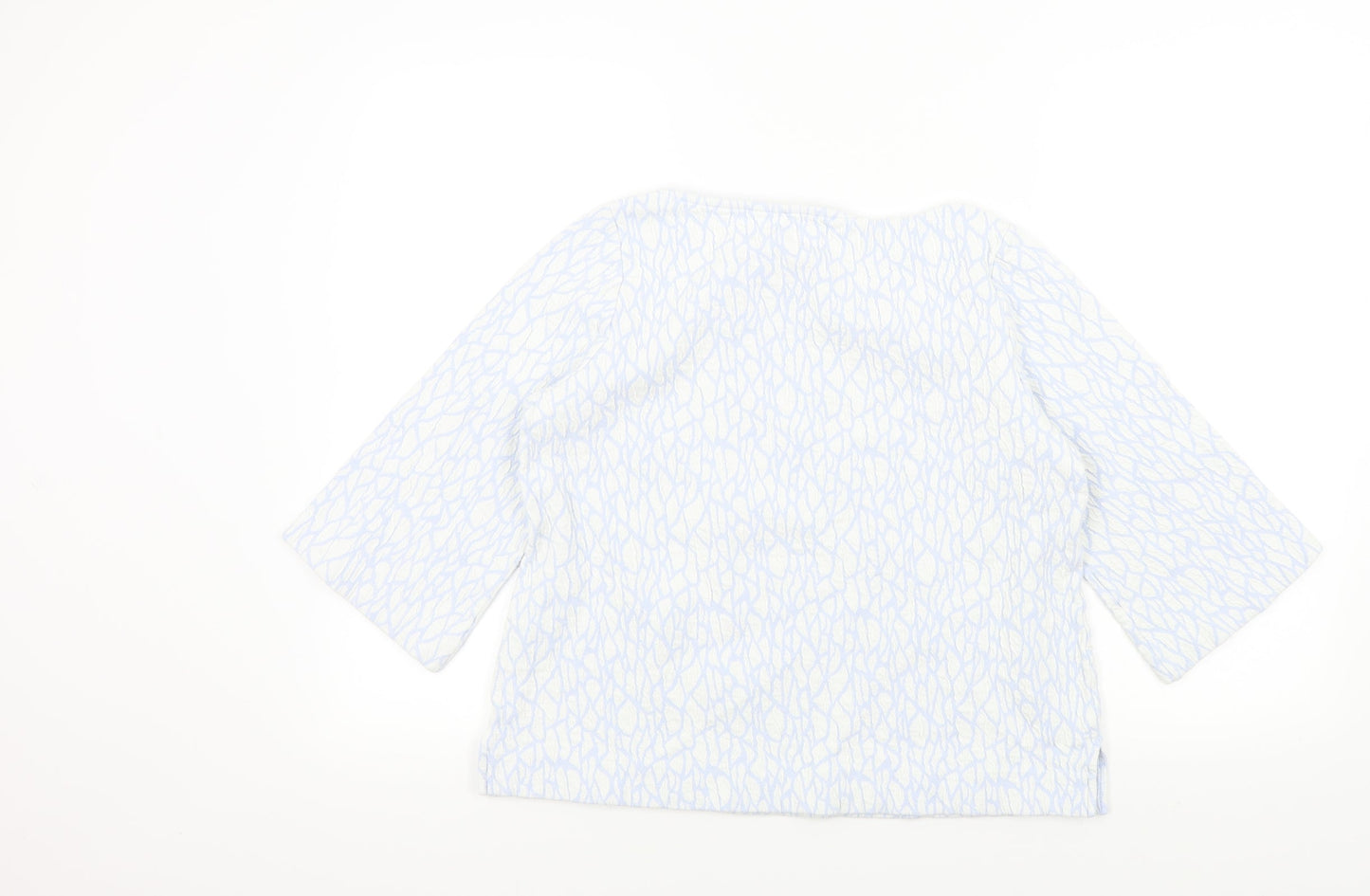 Pure Womens Blue Geometric  Pullover Jumper Size 14
