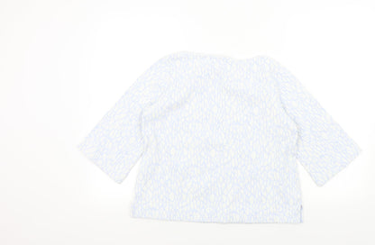 Pure Womens Blue Geometric  Pullover Jumper Size 14