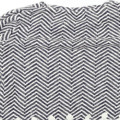 Dorothy Perkins Womens Blue Geometric  Pullover Jumper Size 12  - LACE HEM