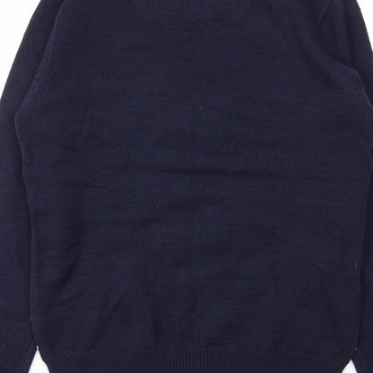 Threadbare Mens Blue Argyle/Diamond  Pullover Sweatshirt Size M