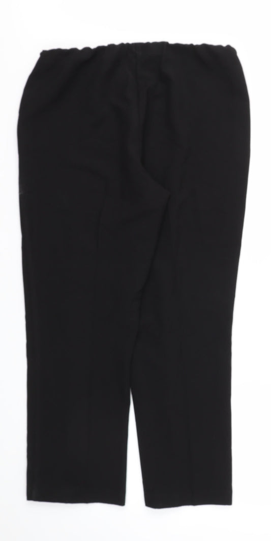 Mia Moda Womens Black   Trousers  Size 14 L28 in - Stretch waistband