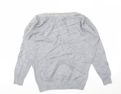 Quiz Womens Grey   Pullover Jumper Size M