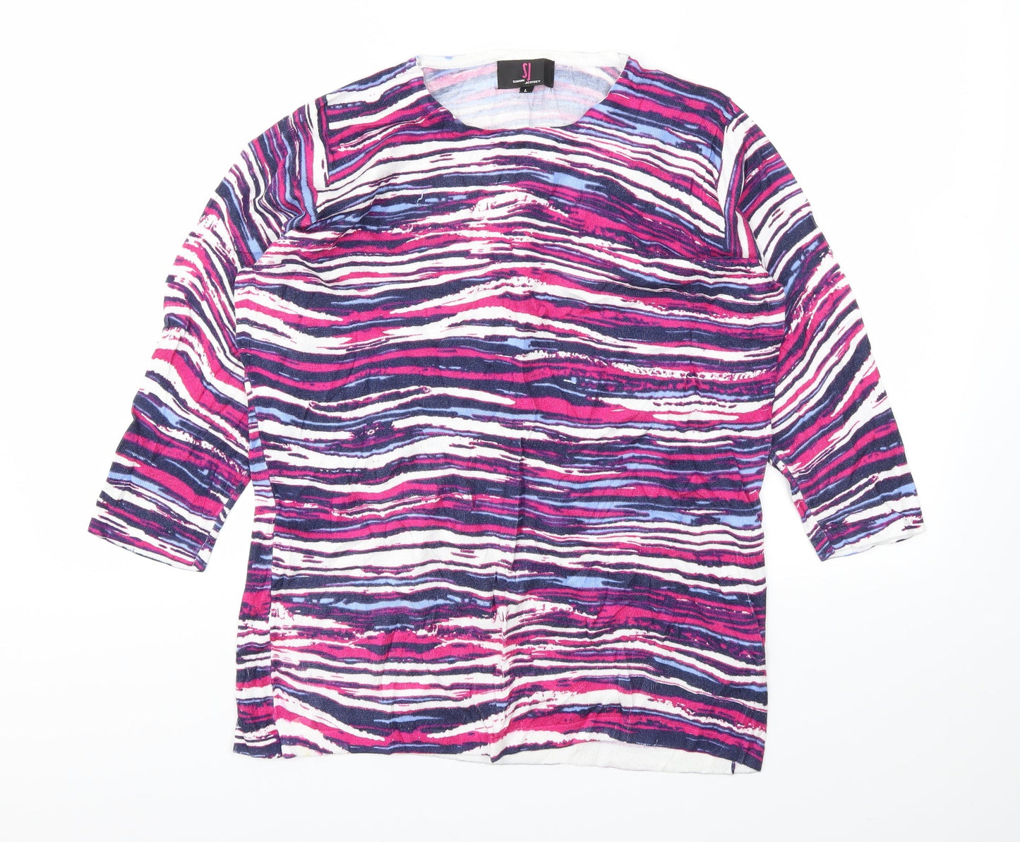 SJ Womens Multicoloured Polka Dot  Basic T-Shirt Size L