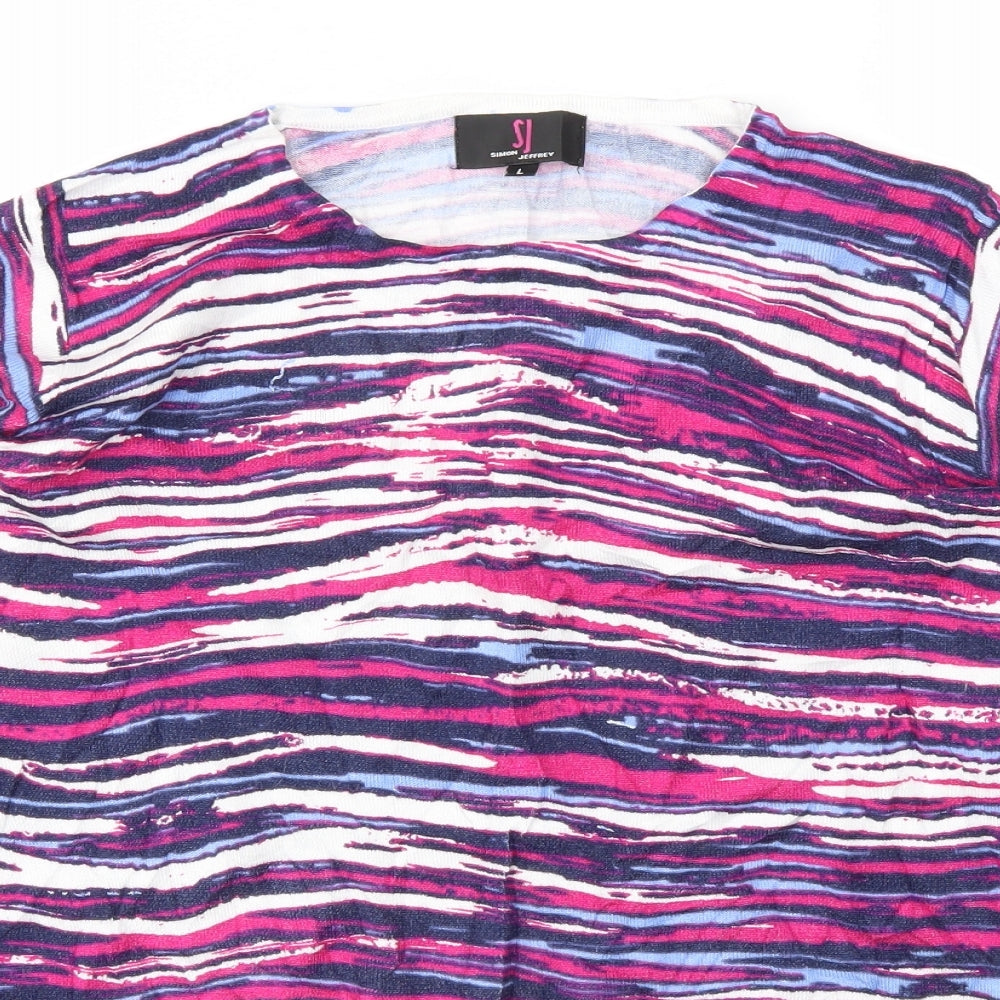 SJ Womens Multicoloured Polka Dot  Basic T-Shirt Size L
