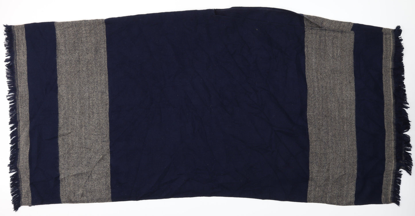 Preworn Womens Blue Striped   Shawl/Wrap   - poncho