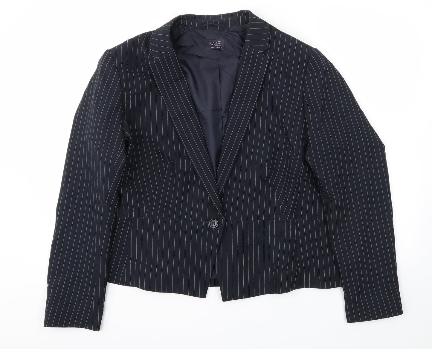 M&S Womens Blue   Jacket Blazer Size 18