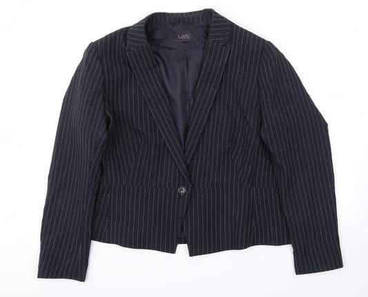 M&S Womens Blue   Jacket Blazer Size 18