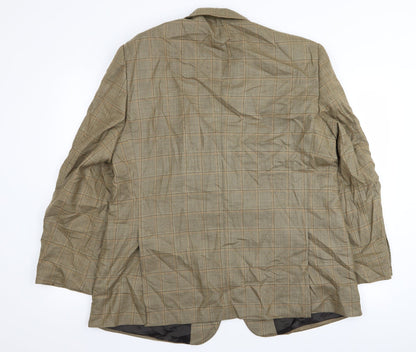 brook tavern Mens Beige Check  Jacket Blazer Size 44