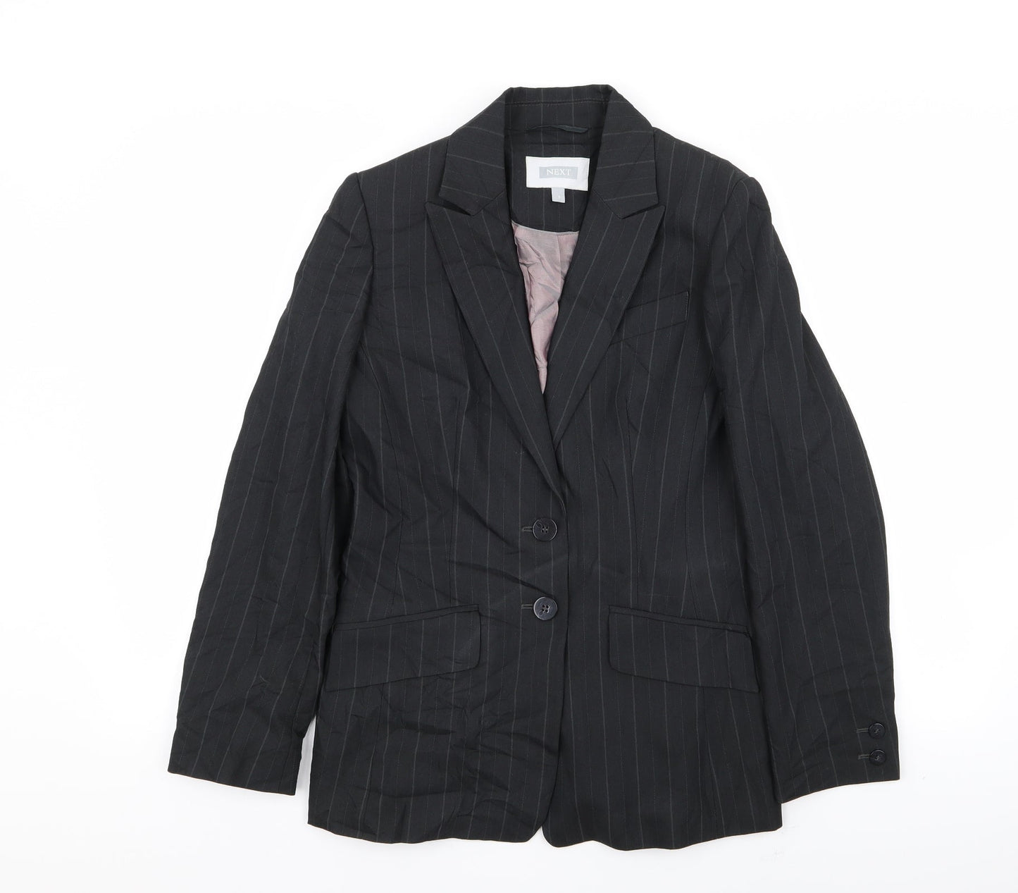 NEXT Womens Black Striped  Jacket Blazer Size 8