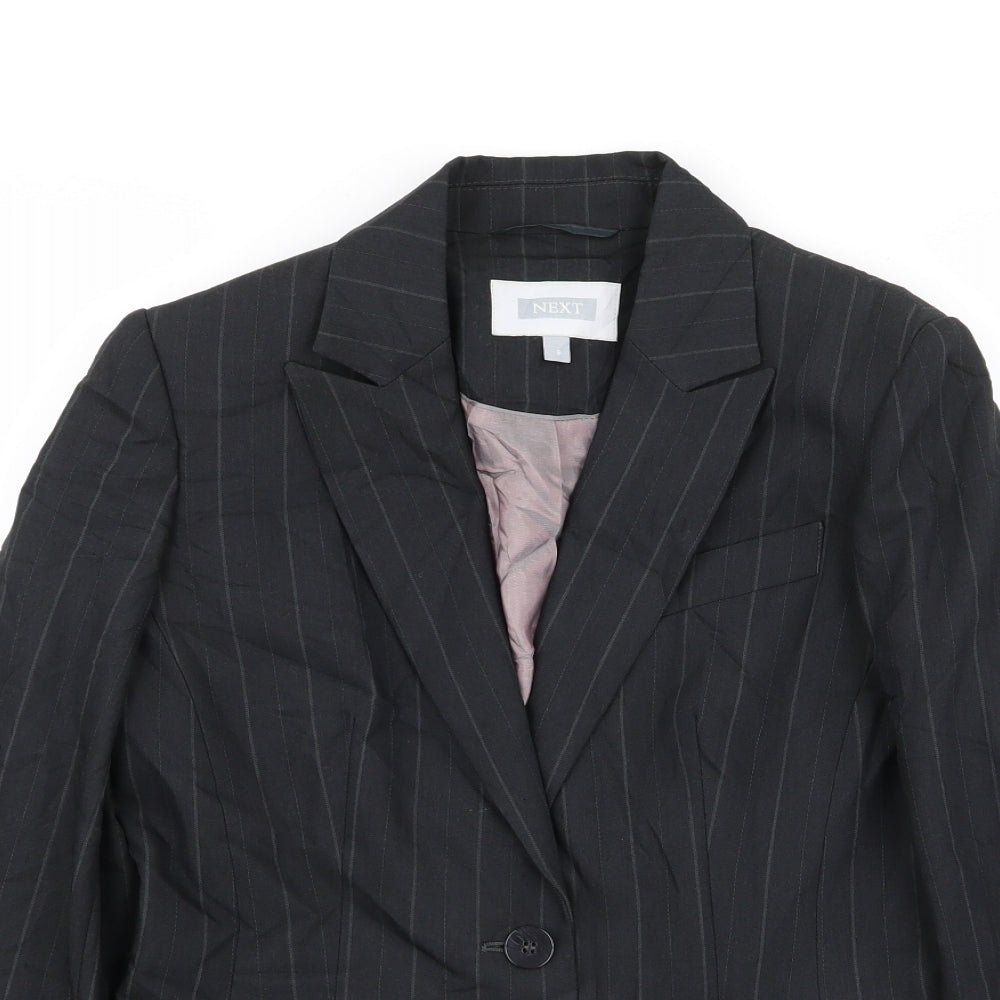 NEXT Womens Black Striped  Jacket Blazer Size 8