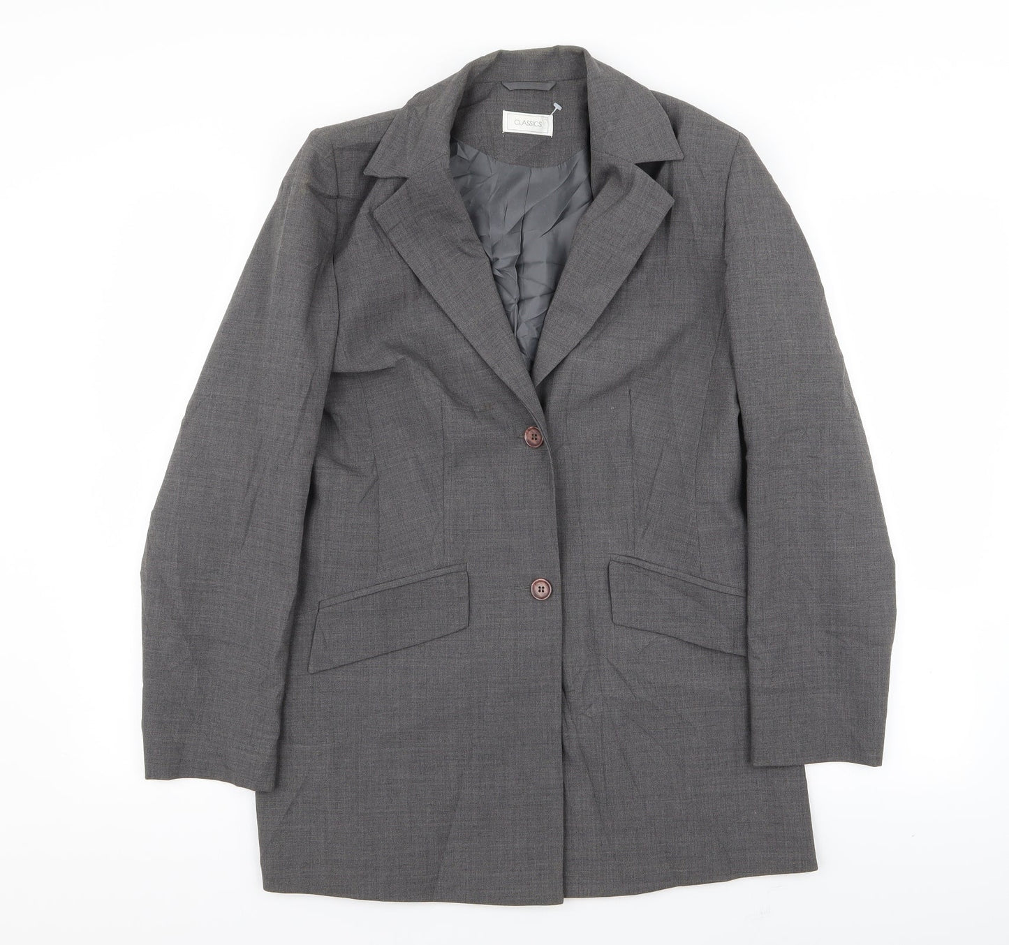 Womens UK Size 12 Classic Regular Grey Blazer