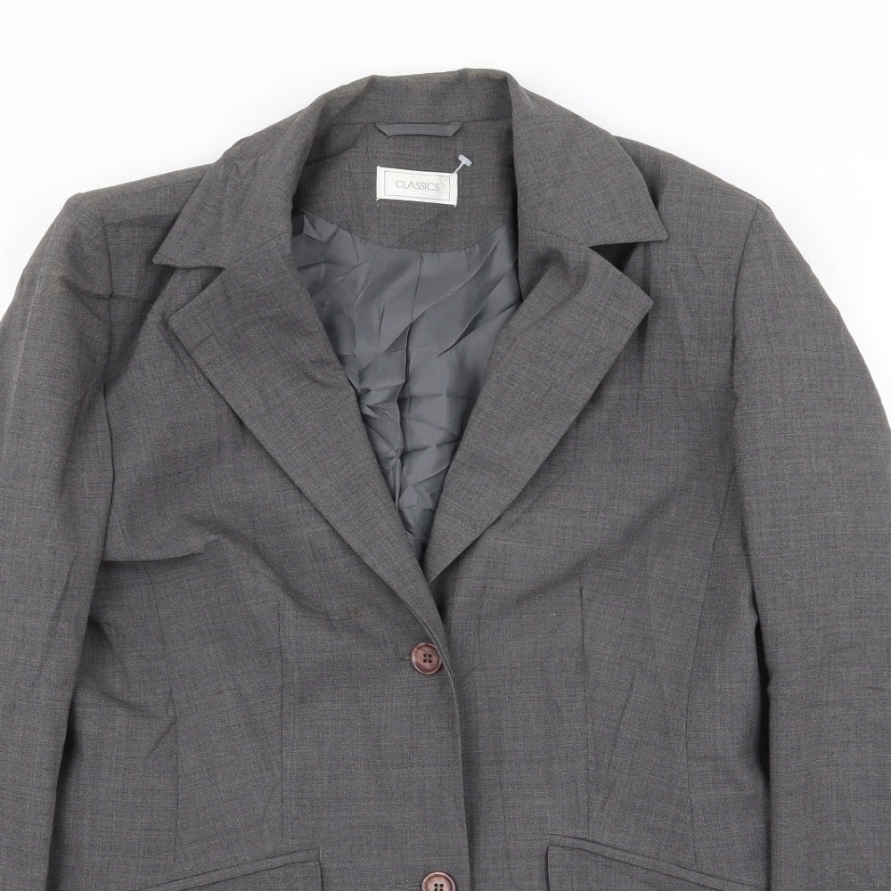 Womens UK Size 12 Classic Regular Grey Blazer