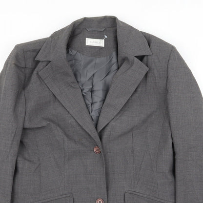 Womens UK Size 12 Classic Regular Grey Blazer