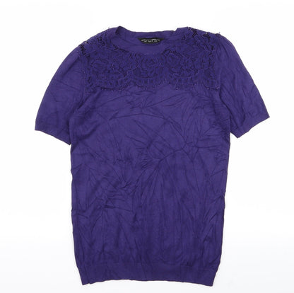 Womens UK Size 10 Dorothy Perkins Purple Basic T-Shirt