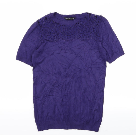 Womens UK Size 10 Dorothy Perkins Purple Basic T-Shirt