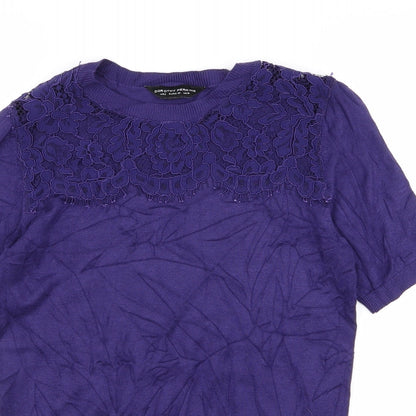 Womens UK Size 10 Dorothy Perkins Purple Basic T-Shirt