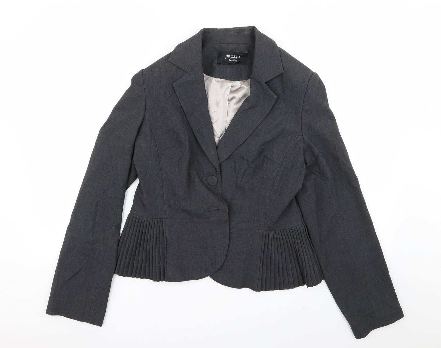 Papaya Womens Grey   Jacket Blazer Size 14