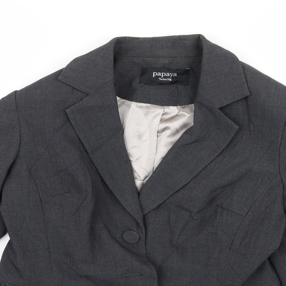 Papaya Womens Grey   Jacket Blazer Size 14
