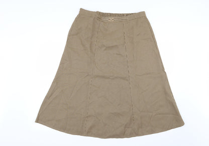 Damart Womens Yellow Houndstooth  Flare Skirt Size 18  - Stretch waistband