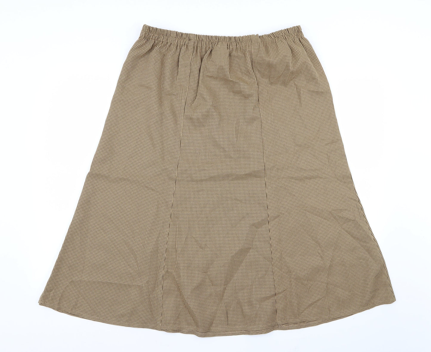 Damart Womens Yellow Houndstooth  Flare Skirt Size 18  - Stretch waistband