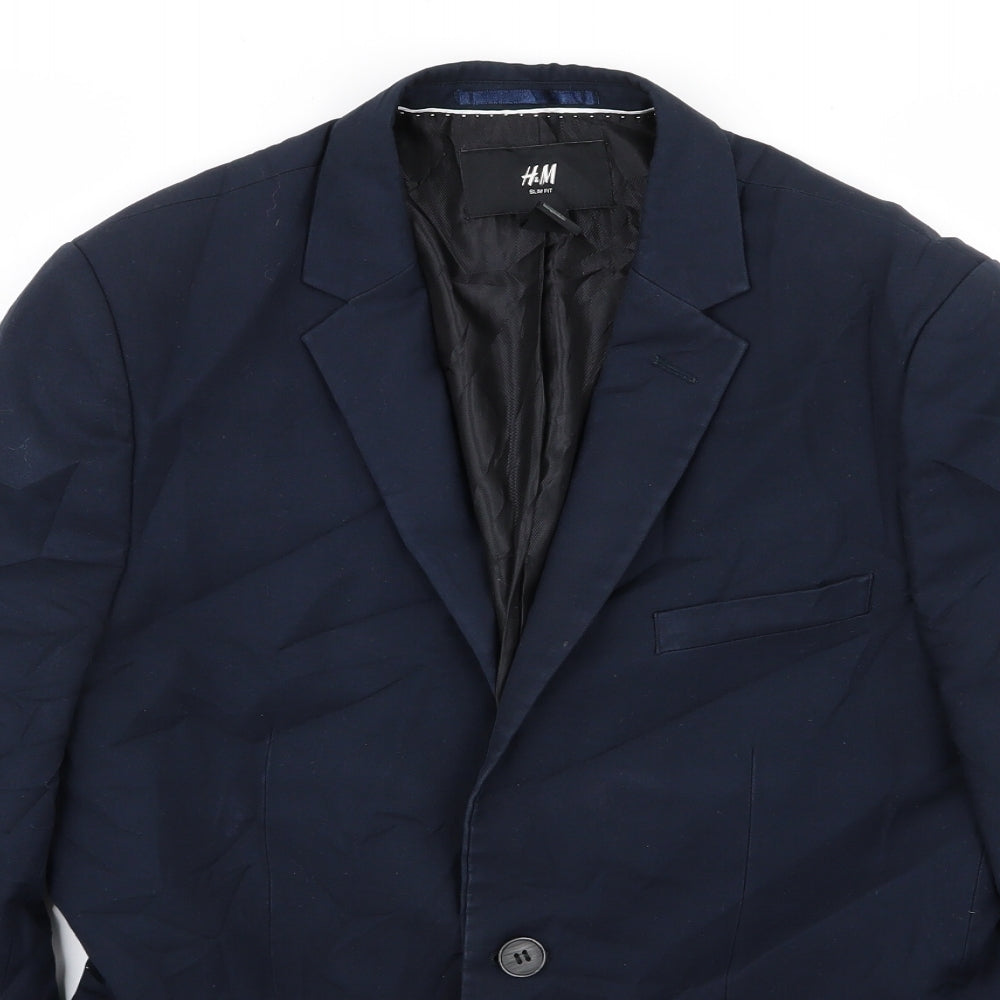 H&M Mens Blue   Jacket Blazer Size 36