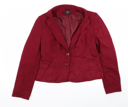 M&S Womens Red   Jacket Blazer Size 14