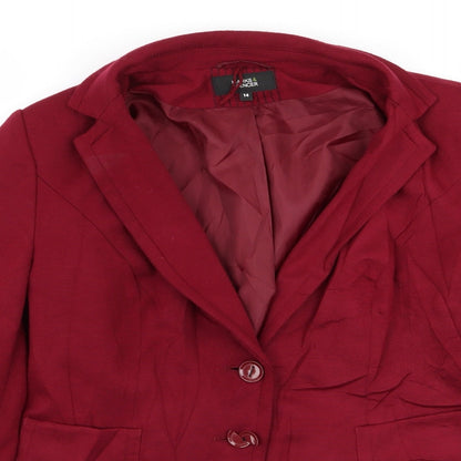 M&S Womens Red   Jacket Blazer Size 14