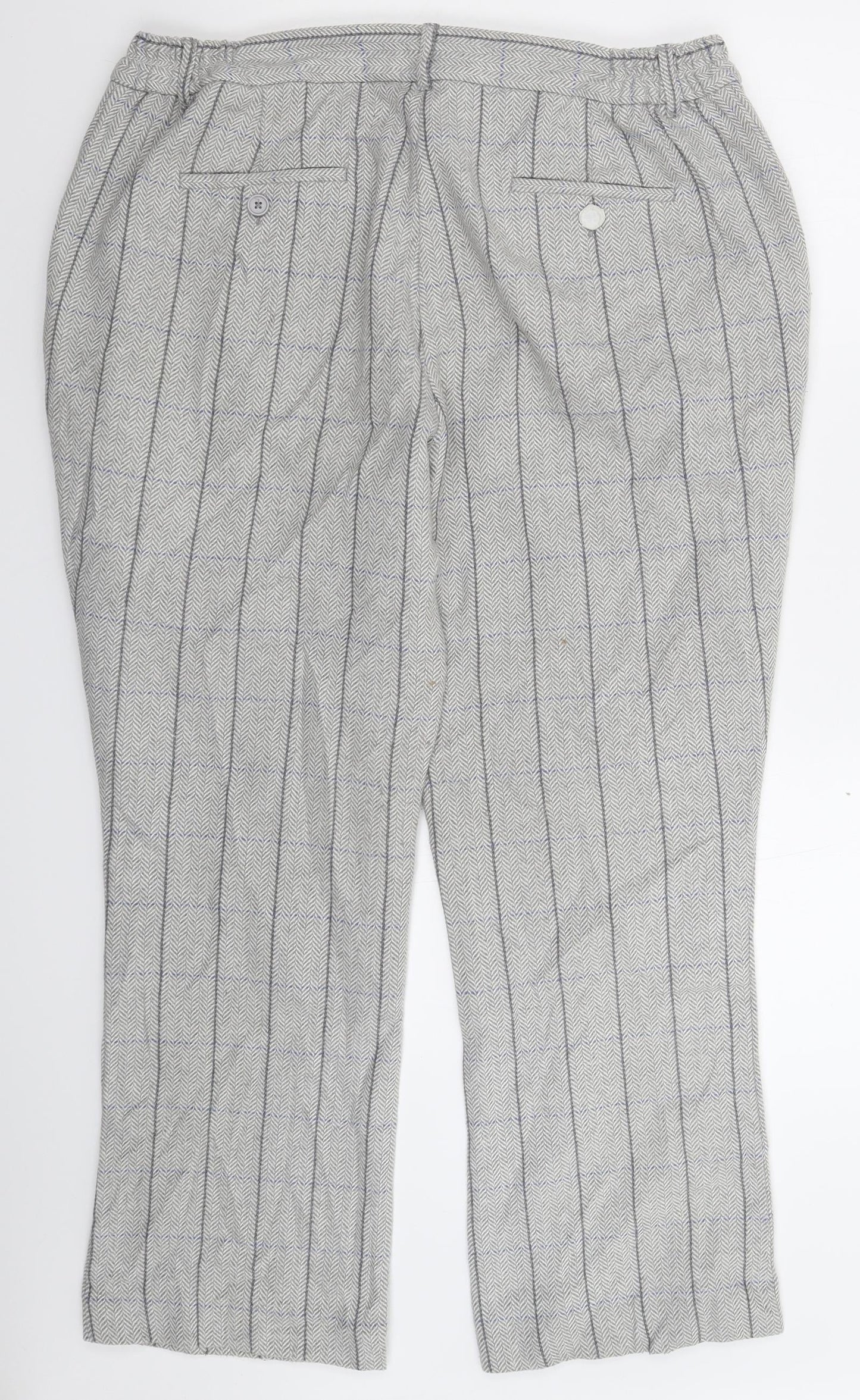 Cotton Traders Womens Grey Herringbone  Trousers  Size 18 L28 in