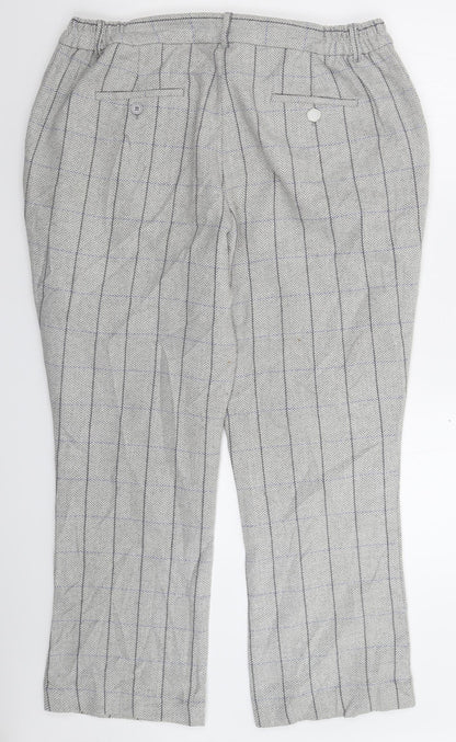Cotton Traders Womens Grey Herringbone  Trousers  Size 18 L28 in