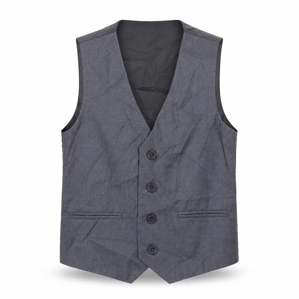 Front view of VivaKi boys’ grey jacket waistcoat, size 5, years