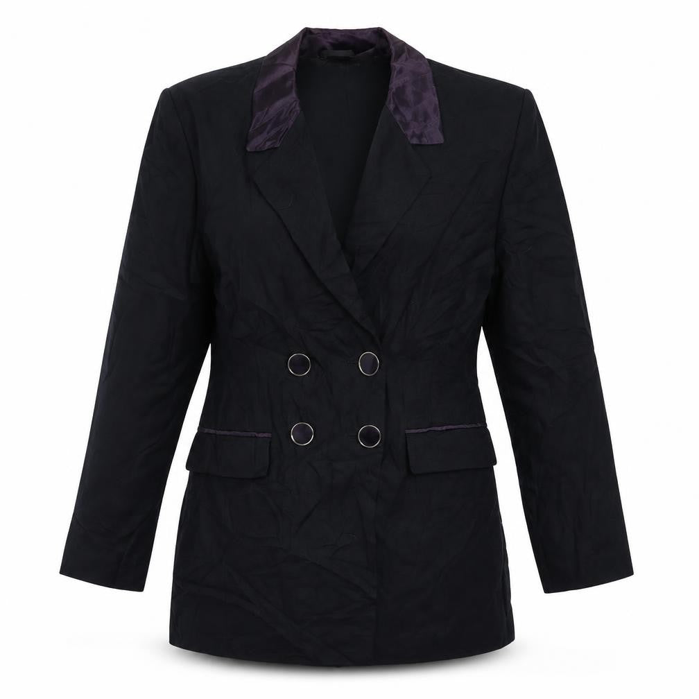 Front view of Oui women’s black jacket suit jacket, size UK 12