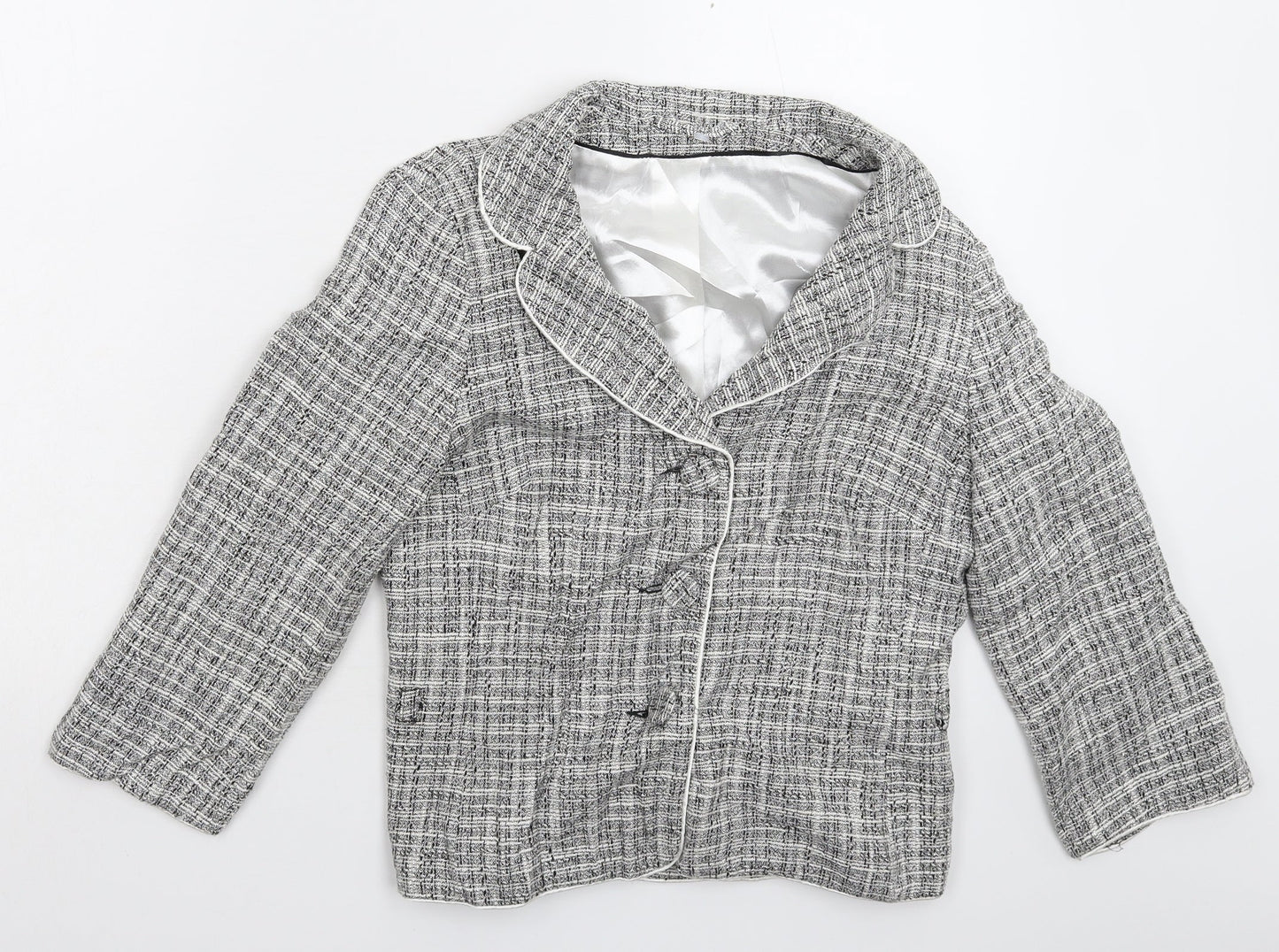 Dorothy Perkins Womens Grey Check  Jacket Blazer Size 12