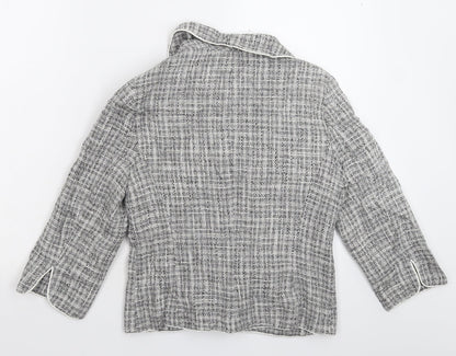 Dorothy Perkins Womens Grey Check  Jacket Blazer Size 12