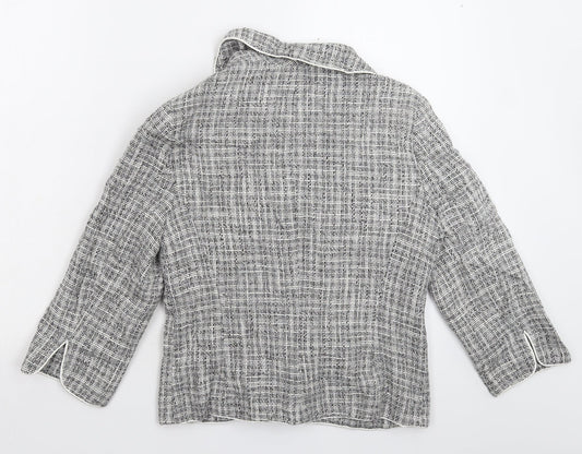Dorothy Perkins Womens Grey Check  Jacket Blazer Size 12