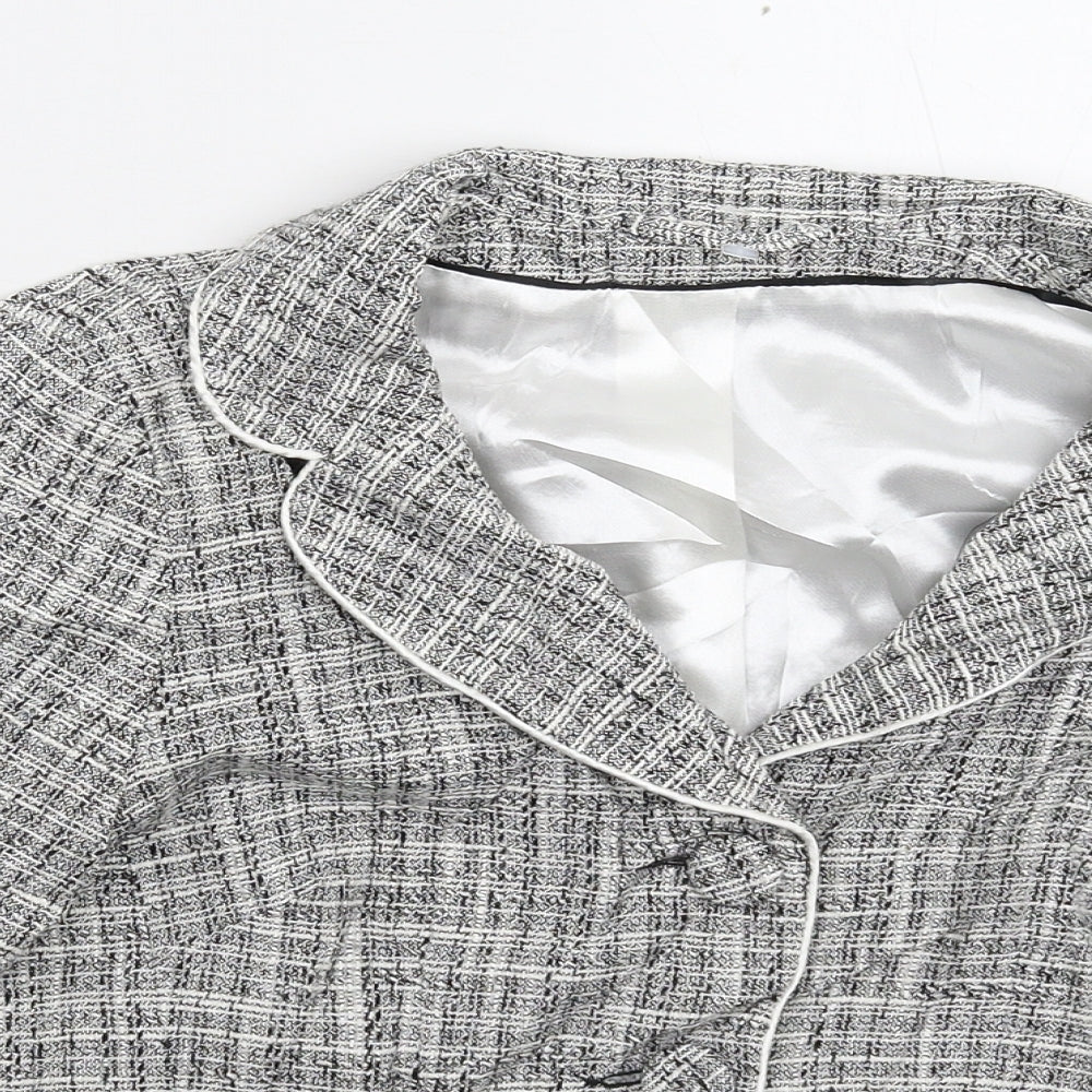 Dorothy Perkins Womens Grey Check  Jacket Blazer Size 12